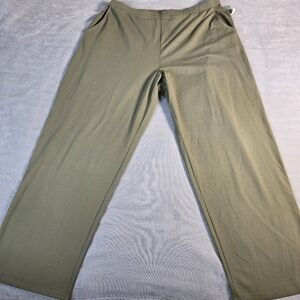 L.L.Bean Pants Womens 2X Olive Green Work Casual Perfect Fit Pockets New